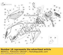 Aprilia 860932, Lh decalque de guarda, OEM: Aprilia 860932