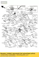 110541994, Kawasaki, staffa, carenatura laterale, rh zg1400 kawasaki gtr 1400 2008 2009, Nuovo