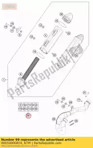 ktm 00050000819 kit de peças de escapamento - Lado inferior