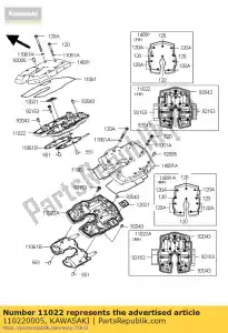 Kawasaki 110220005 case-rocker, fr - Onderkant