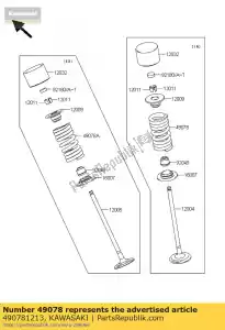 kawasaki 490781213 soupape à ressort, i zx636-b1 - La partie au fond