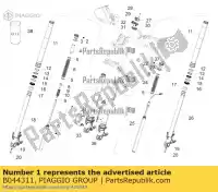 B044311, Piaggio Group, r.h. zestaw r?kawa aprilia  caponord zd4vk000, zd4vka, zd4vk001, zd4vka01 1200 2013 2014 2015 2016, Nowy