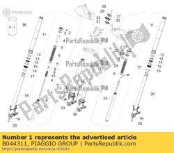 Aprilia B044311, R.h. manchon assy, OEM: Aprilia B044311