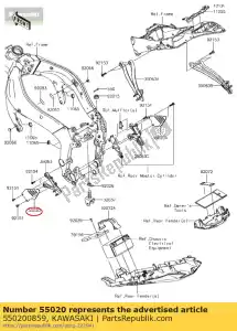 kawasaki 550200859 guarda, calcanhar, lh zx636edf - Lado inferior