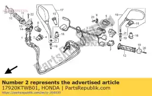 Honda 17920KTWB01 cabo comp. b, acelerador - Lado inferior