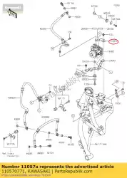 Qui puoi ordinare 01 staffa, tubo del freno da Kawasaki , con numero parte 110570771: