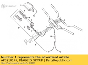 aprilia AP8218147 handlebar. grey - Bottom side