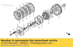 Ici, vous pouvez commander le disque, friction d'embrayage auprès de Honda , avec le numéro de pièce 22201MAL600: