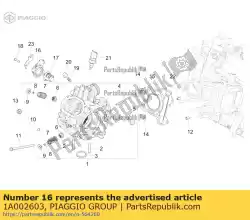 Ici, vous pouvez commander le couvercle de thermostat auprès de Piaggio Group , avec le numéro de pièce 1A002603: