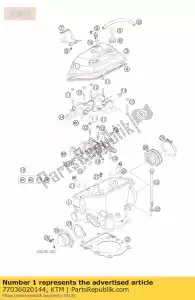 ktm 77036020144 cabeça de cilindro cpl. - Lado inferior