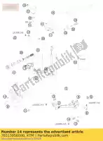 76513056000, KTM, asta di spinta ktm enduro smc 690 2008 2009 2010, Nuovo