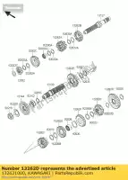 132621000, Kawasaki, versnelling, uitgang 1e, 33t bx250aef kawasaki ninja z 250 2015 2016, Nieuw