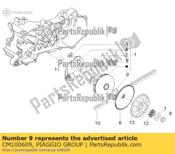 Aprilia CM100609, Abstandshalter, OEM: Aprilia CM100609