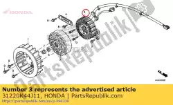Aqui você pode pedir o comp estator em Honda , com o número da peça 31220K44J11: