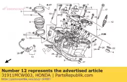 Aqui você pode pedir o plugue, faísca (imr8b-9h) (n em Honda , com o número da peça 31911MCW003:
