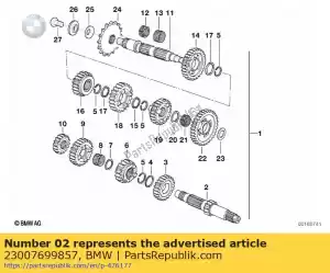 bmw 23007699857 arbre intermédiaire - 12 z (à partir de 08/2000) - La partie au fond