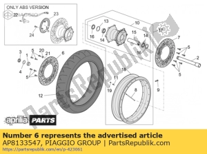 aprilia AP8133547 rh vordere bremsscheibe - Unterseite