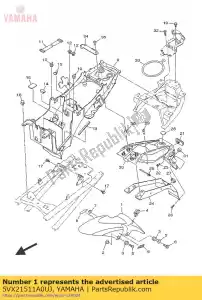 yamaha 5VX21511A0UJ guardabarros delantero - Lado inferior