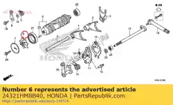 Here you can order the shifter, drum from Honda, with part number 24321HM8B40: