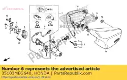 Ici, vous pouvez commander le col, interrupteur combiné auprès de Honda , avec le numéro de pièce 35103MEG640: