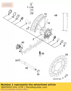 ktm 58409001344 ruota anteriore sp 3,5x17 '20mm - Il fondo