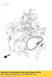 suzuki 6811110FB1 emblem,side cov - Bottom side