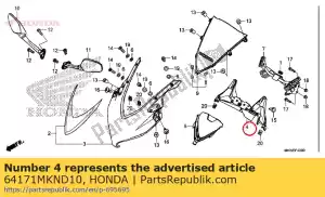 honda 64171MKND10 medidor de painel - Lado inferior