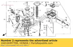 pakkingset van Honda, met onderdeel nummer 16010HM7700, bestel je hier online: