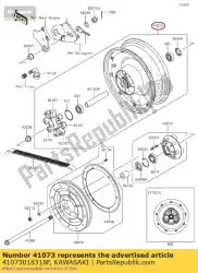 Here you can order the wheel-assy,g. Black from Kawasaki, with part number 41073018318F: