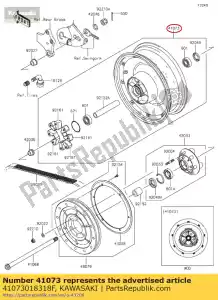 Kawasaki 41073018318F wheel-assy,g.black - Bottom side