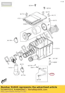 Kawasaki 51044Y014 tube-assy - Bottom side