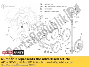 aprilia AP0930500 vedação de óleo 6x11x3 / 4.5 - Lado inferior