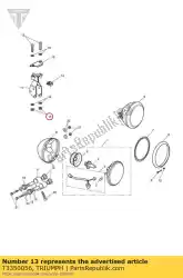 borgmoer, flens, m10 x 1,5 ss van Triumph, met onderdeel nummer T3350056, bestel je hier online: