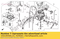 Aqui você pode pedir o conjunto de parafusos em Honda , com o número da peça 16016KN4L10: