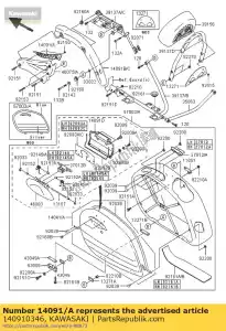 kawasaki 140910346 deksel, grip, links vn1600-d1h - Onderkant