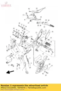 yamaha 4NX273510000 guia, suporte lateral - Lado inferior