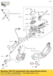 kawasaki 921731288 braçadeira, garfo sob o suporte kle650 - Lado inferior