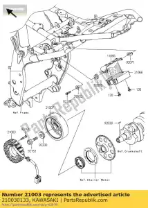 kawasaki 210030133 estator zr800ads - Lado inferior