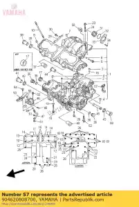 yamaha 904620808700 braçadeira (4u8) - Lado inferior