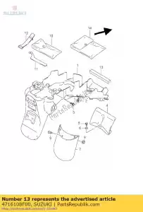 suzuki 4716108F00 almofada, quadro c - Lado inferior