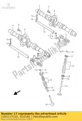 Aqui você pode pedir o retentor, válvula em Suzuki , com o número da peça 1293117C02: