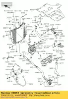 390620021, Kawasaki, resfriamento por mangueira zx1000-c1h kawasaki zx 1000 2004 2005, Novo