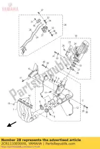 yamaha 2CR1133E0000 cabo, polia 1 - Lado inferior