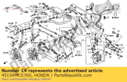 Ici, vous pouvez commander le rester comp. A, fr. Frein h auprès de Honda , avec le numéro de pièce 45156MCS760: