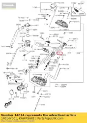 Aquí puede pedir 01 posición de placa de Kawasaki , con el número de pieza 14014Y001: