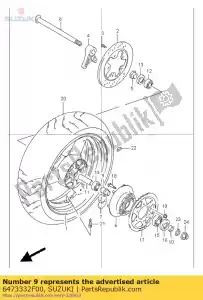 Suzuki 6473332F00 retenedor, trasero h - Lado inferior