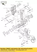 390070394, Kawasaki, Arm-susp zx1000nff kawasaki h2 h2r 1000 2015 2016, Nuevo