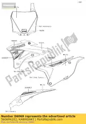 patroon, lijkwade, lh kx85cef van Kawasaki, met onderdeel nummer 560694102, bestel je hier online: