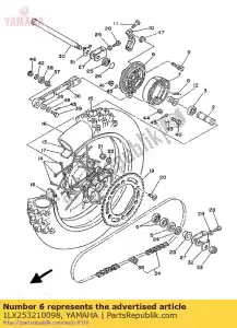 Yamaha 1LX253210098 placa, zapata de freno - Lado inferior