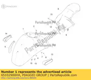 Piaggio Group 65102900HA voorspatbord - Onderkant